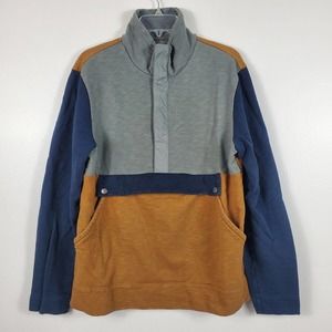 LL Bean Signature Mens Slim Fit Vintage Pullover Colorblock Sweatshirt 1/2 Zip M